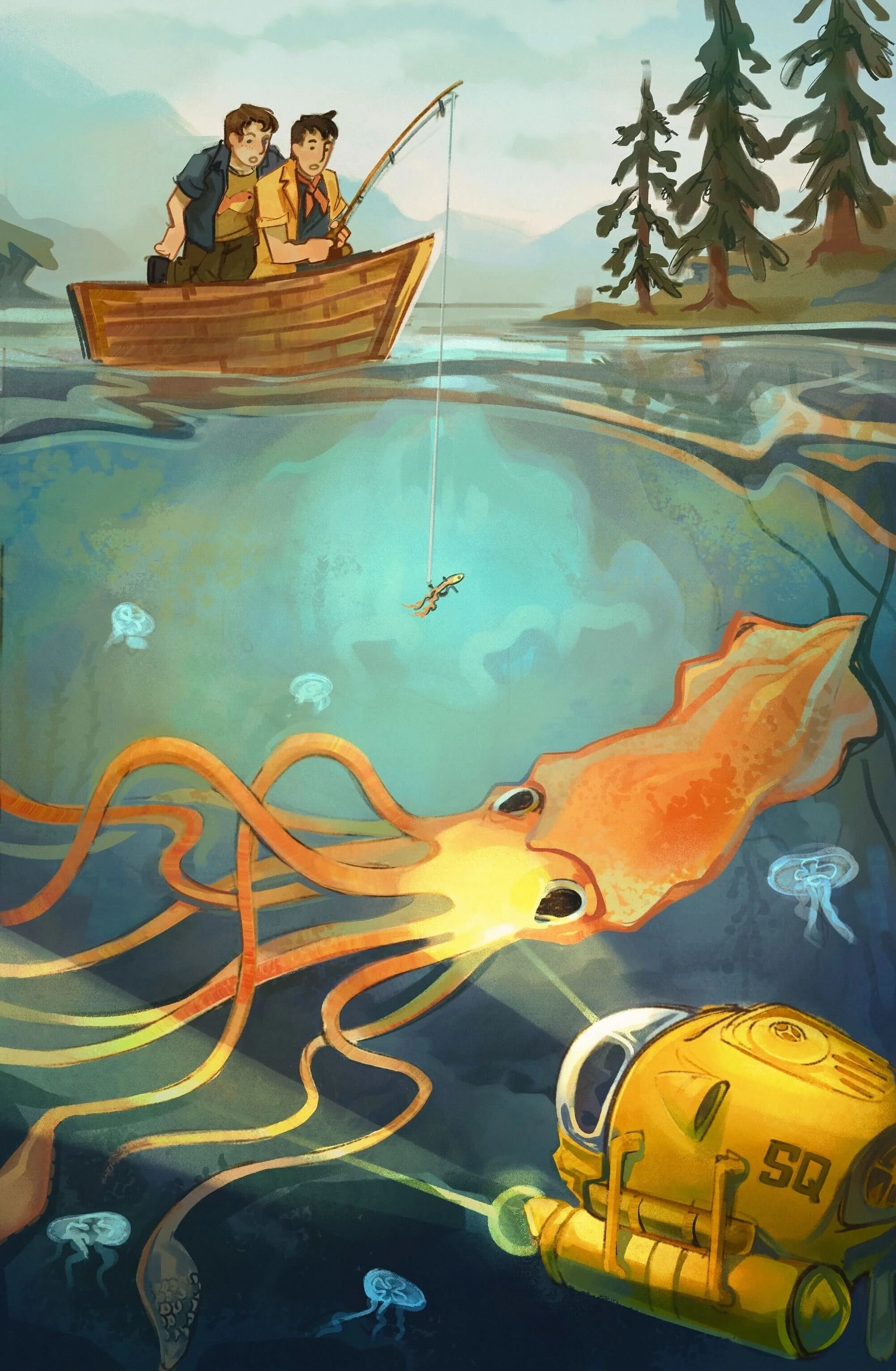 "Discoveries Big and Small" - Editorial illustration for SciQuel, 2025.