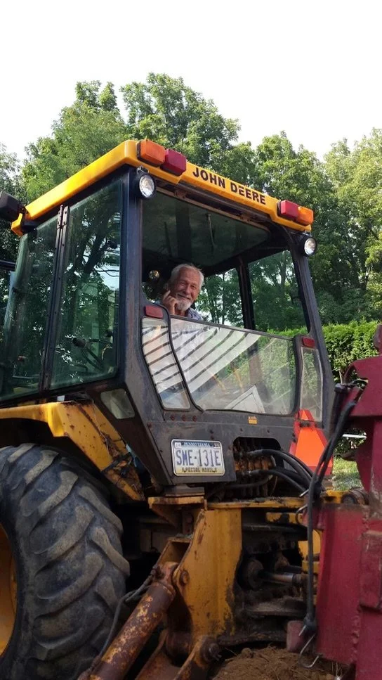 Man in backhoe