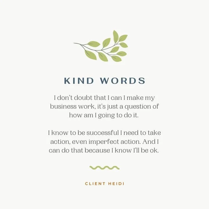 So proud of my client Heidi. Building a business as a divorced mom is no joke!

She bravely stepped into a new identity as a competent, super-skilled professional.

Building a business requires so much personal growth, and she is 100% in!

My clients