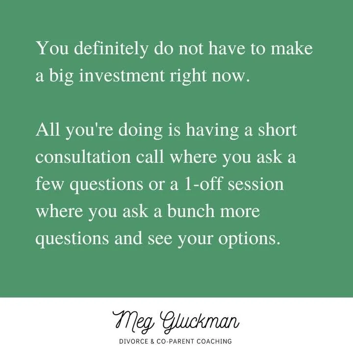 Deep breath. Let's get you some answers.

👉  https://www.meggluckman.com/divorce-and-coparent-coaching-with-meg-gluckman

#divorce #coparenting