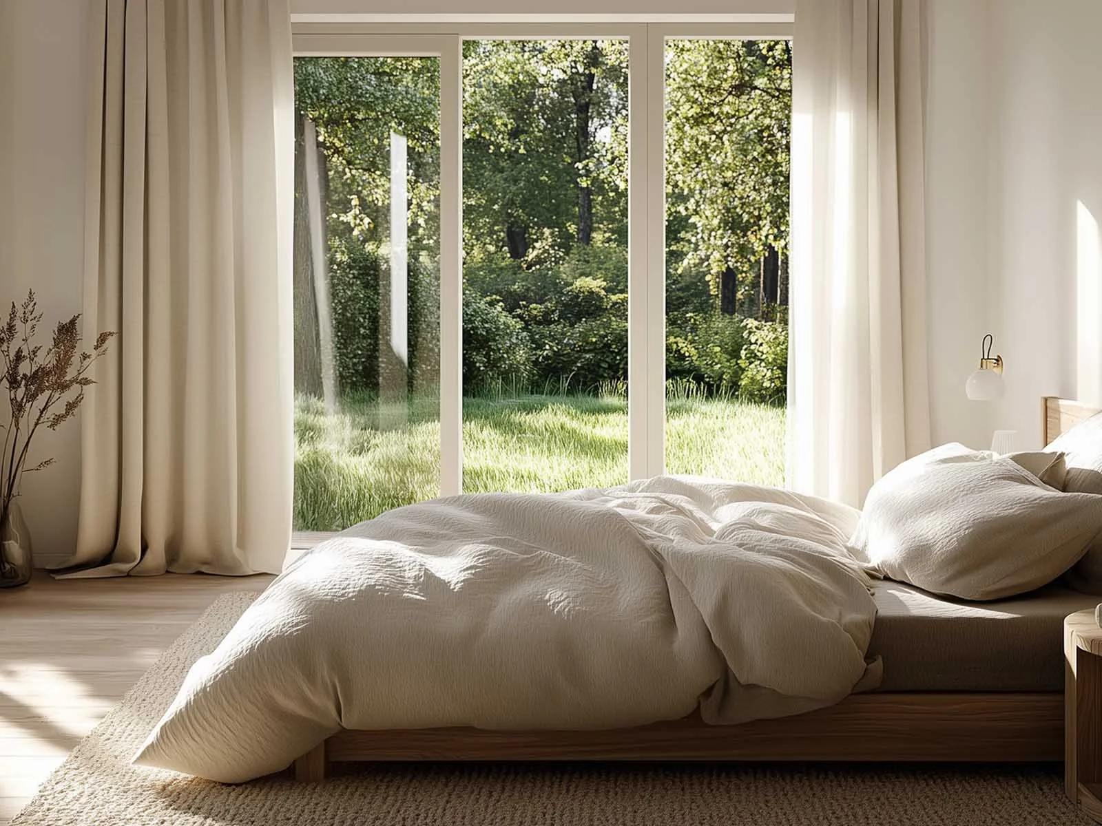 Contemporary Bedroom Interior with Landscape Views