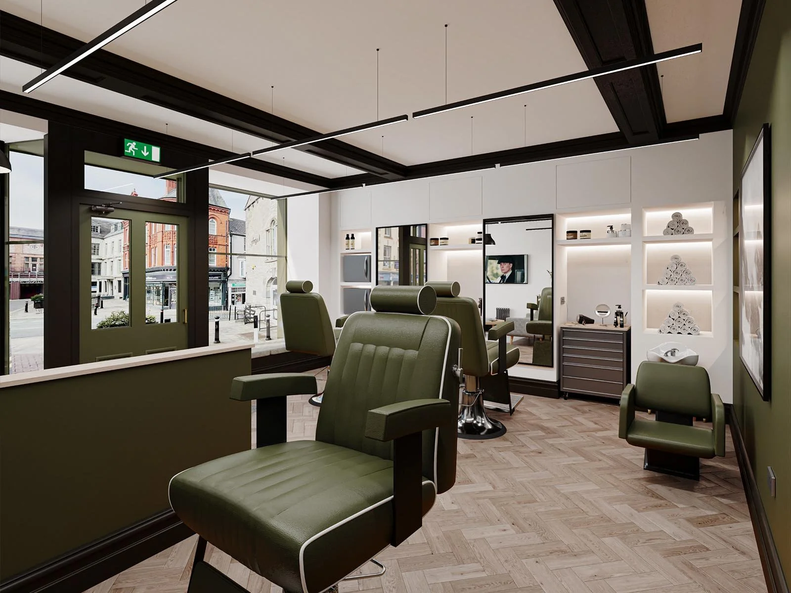 Shop Design Barber Shop Interior View