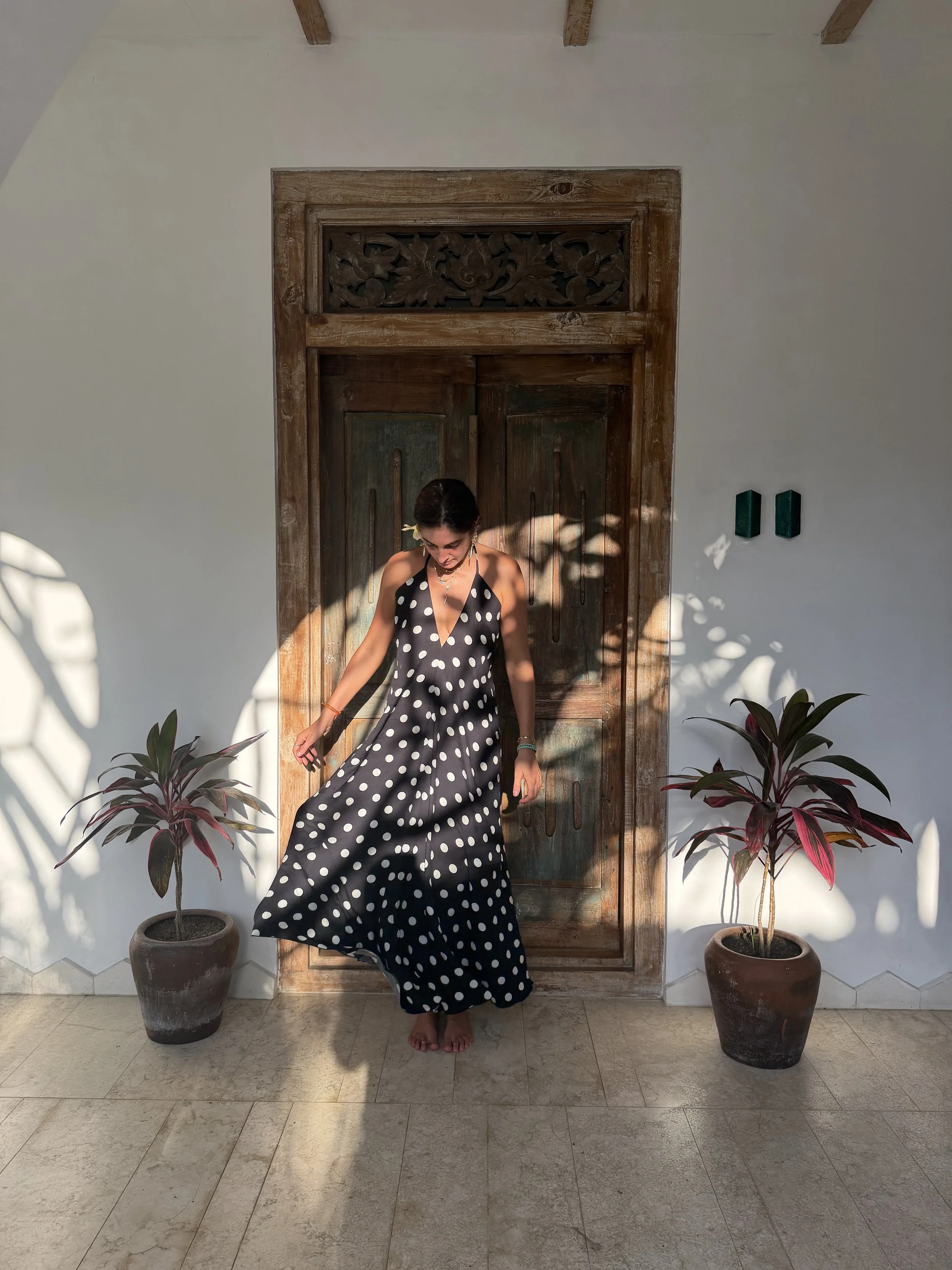 Luca Lowback Dress - Polka Dot