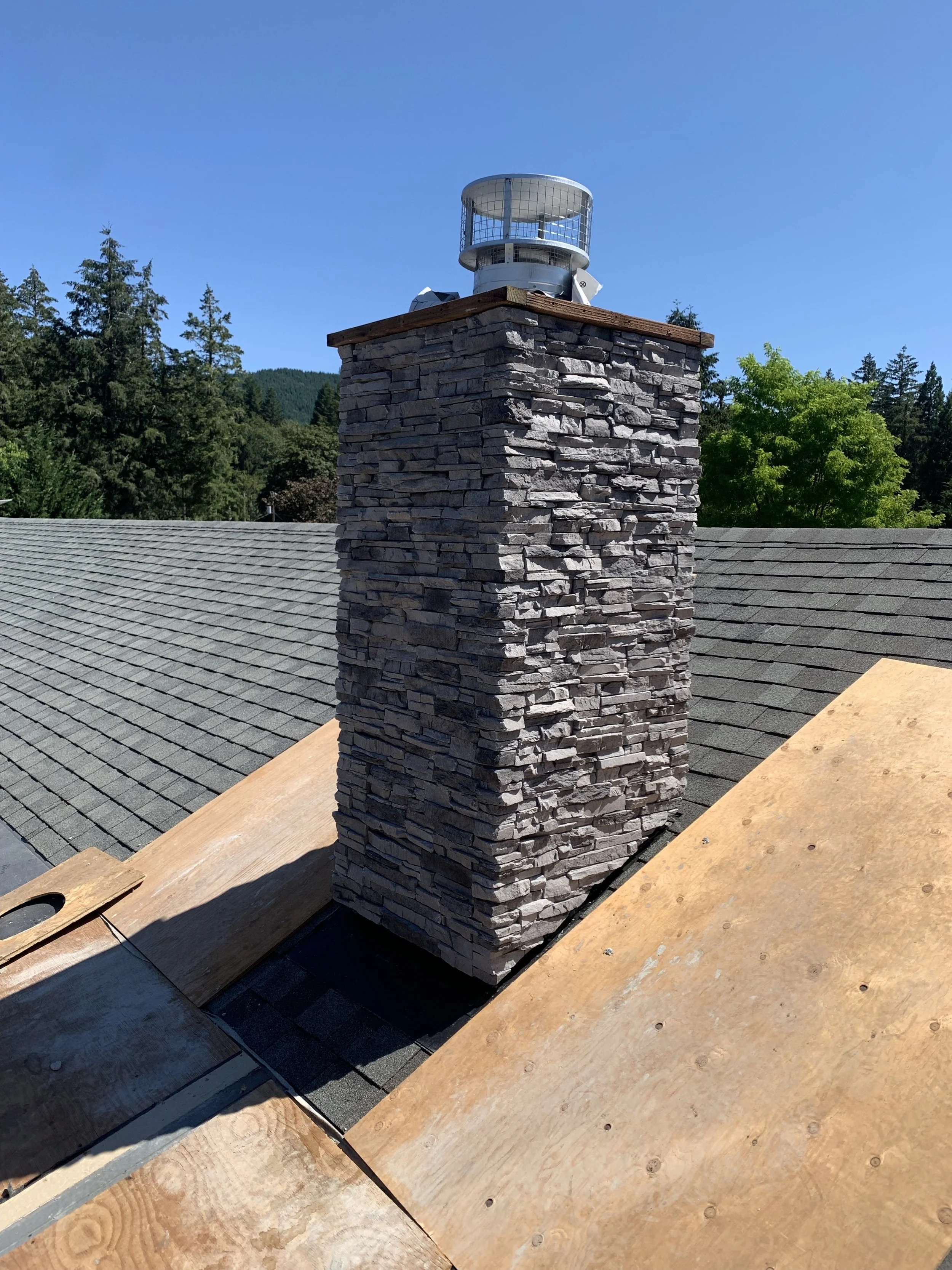 custom stone chimney