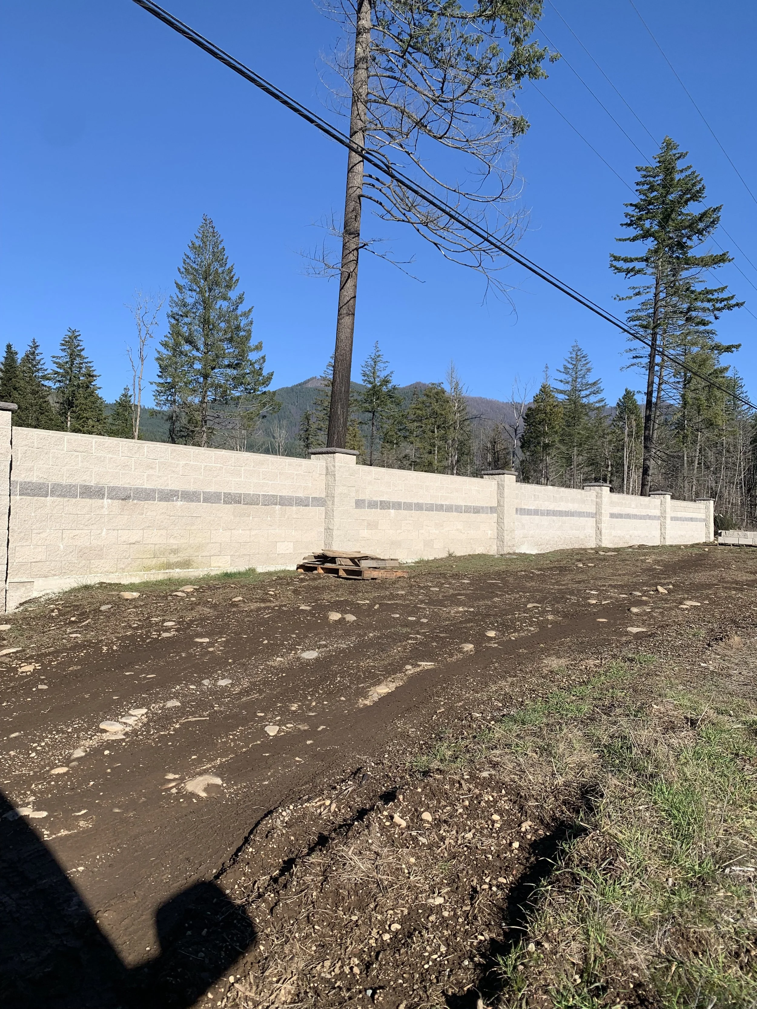 concrete block wall installation blue river oregon