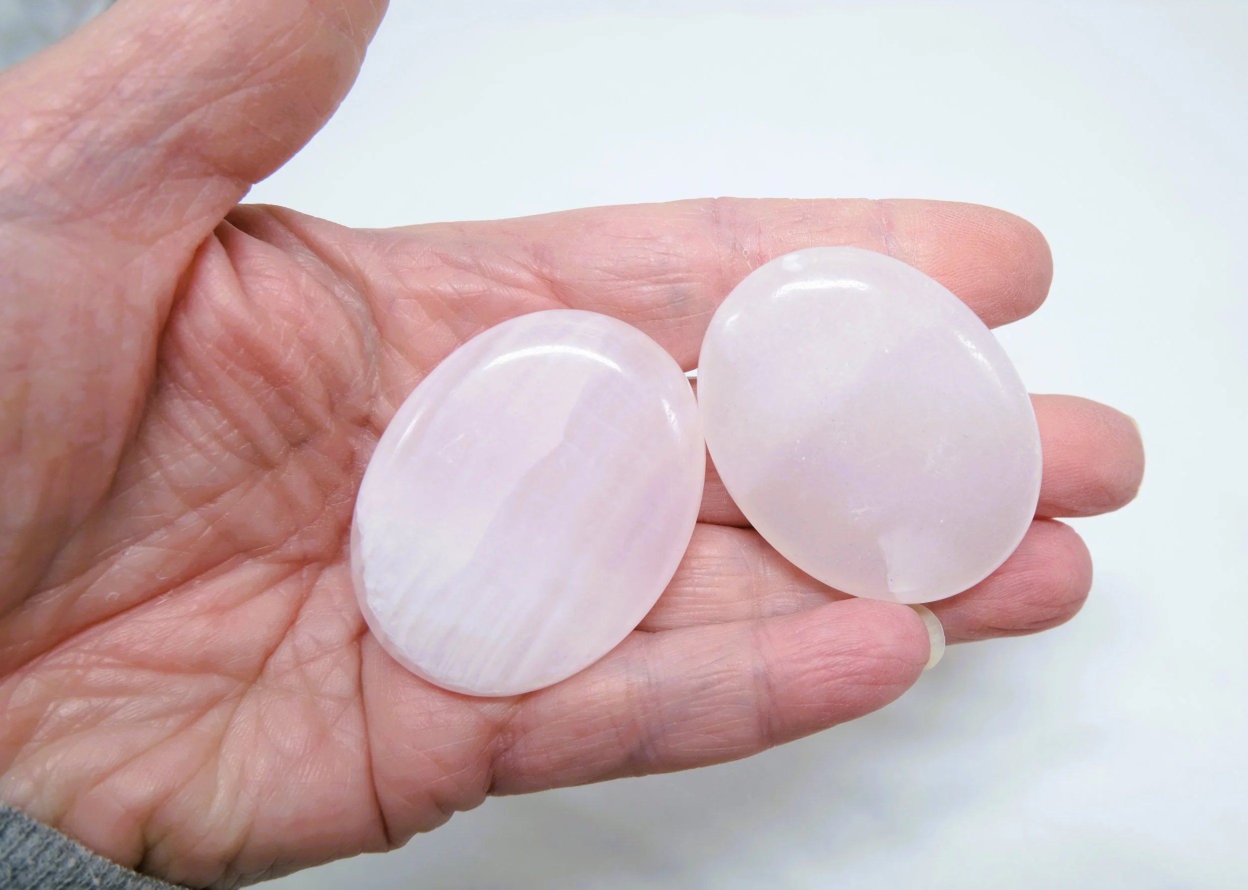 Rose Quartz 45mm Palm Stone 1.JPG