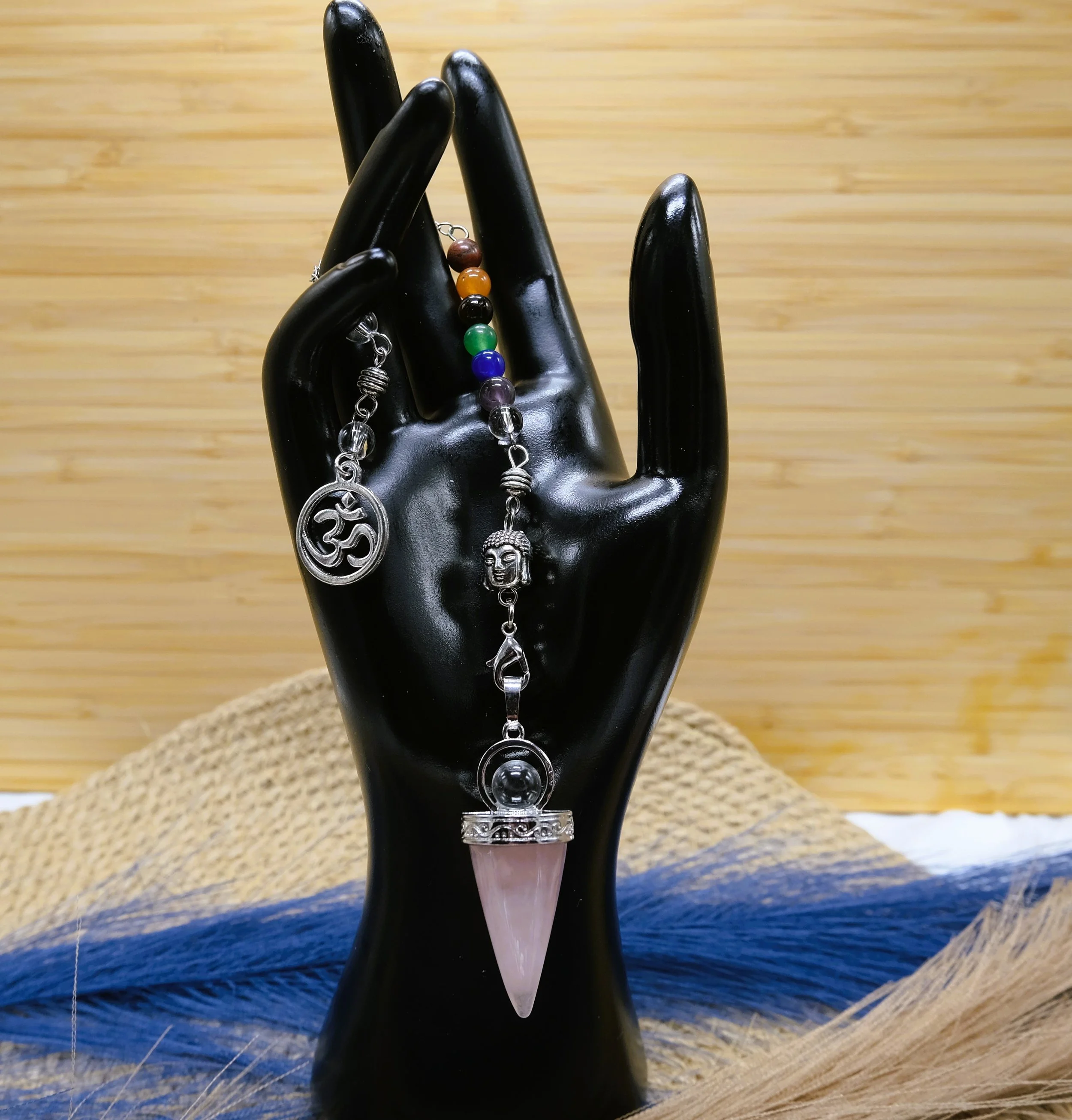 Ohm Chakra Pendulum - Rose Quartz 1.JPG