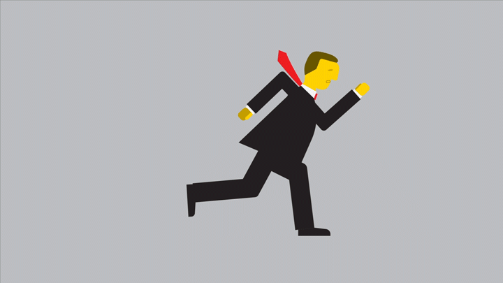 Eventually, people start running.