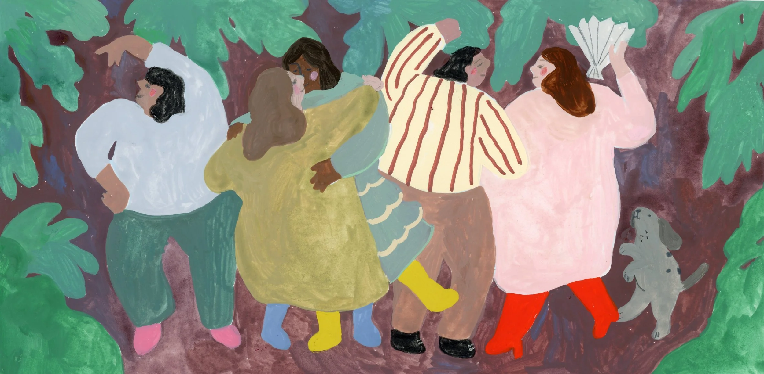 2/2 Dancers for Analog Amalgamation Group show at Look West Gallery. 5"x10" Gouache on paper.