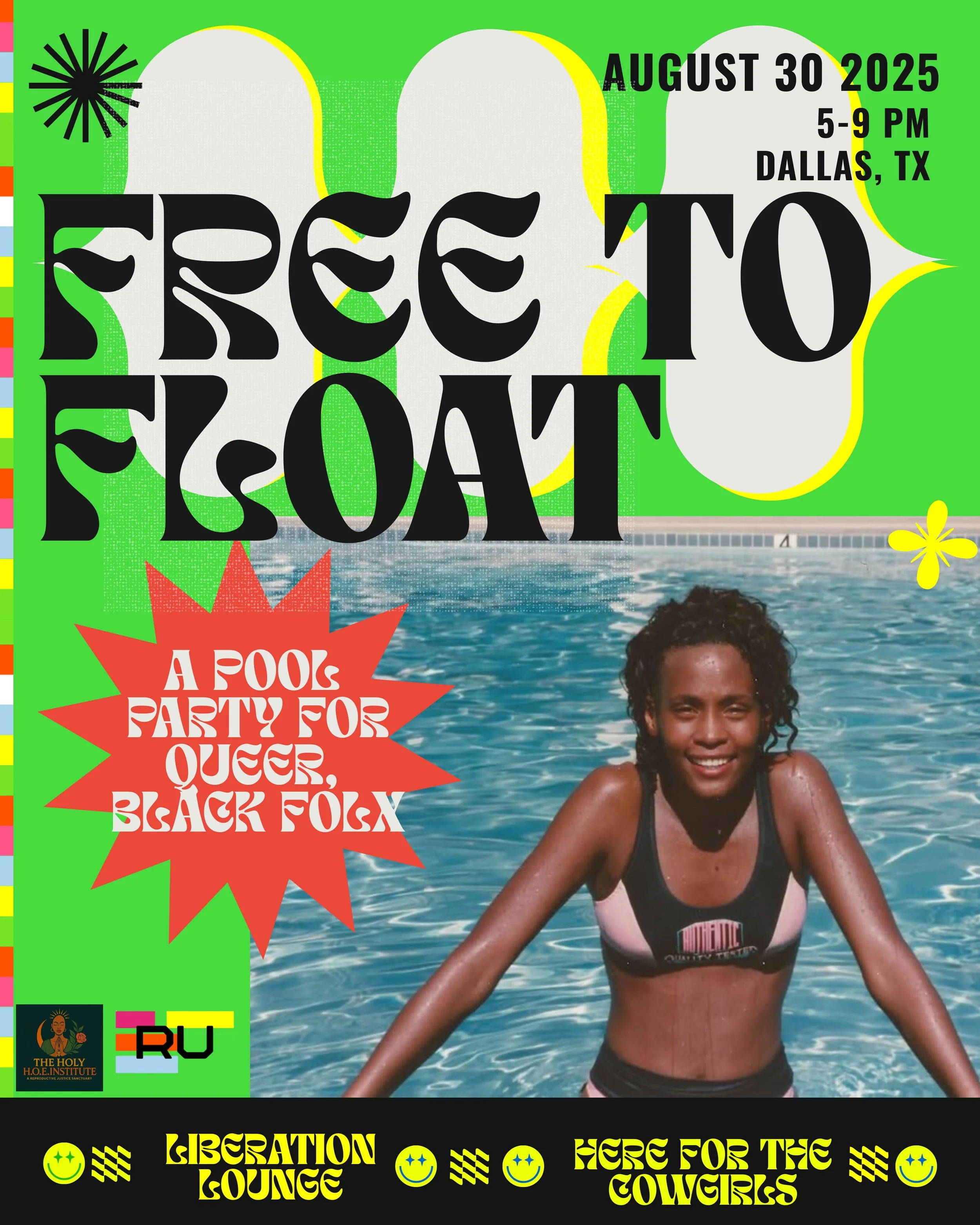 Liberation Lounge: Free to Float—a joy-filled pool party for queer Black folks.