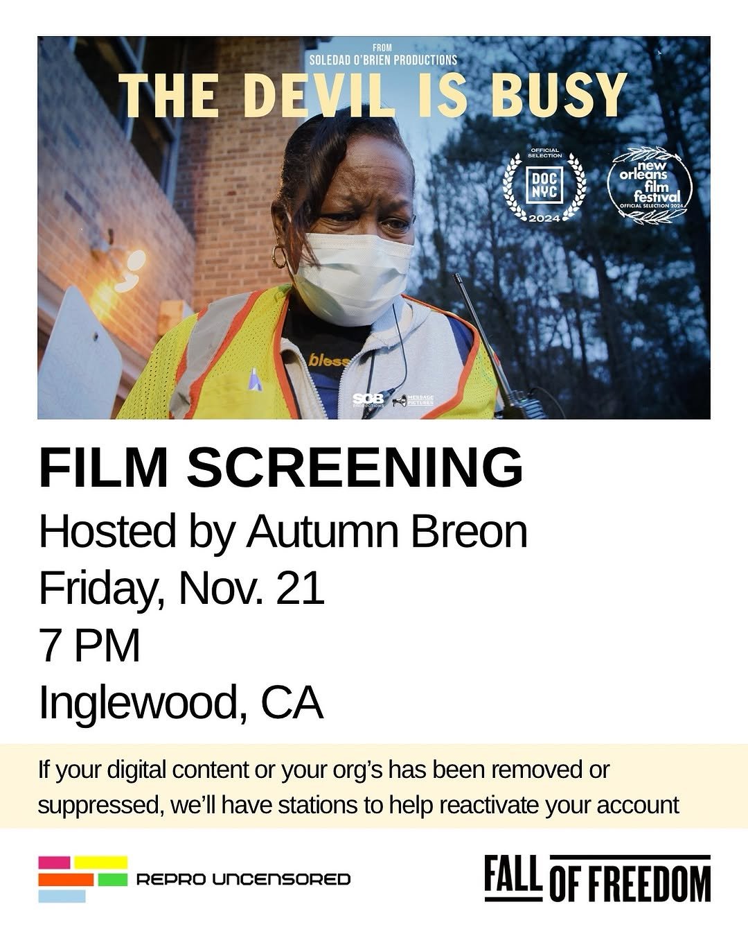 Fall of Freedom: Film Screening with Autumn Breon and Censorship Help Station