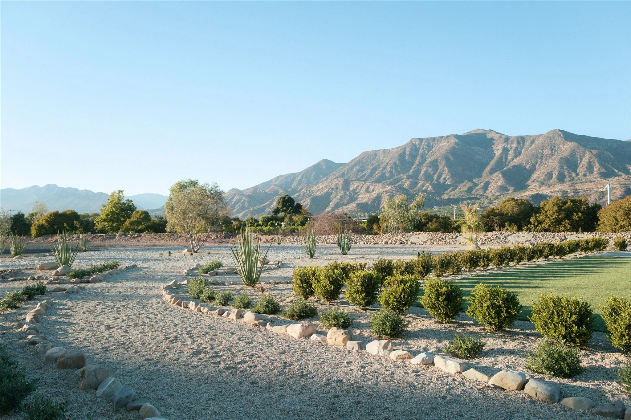 Minimalist landscaping with grand effect at Topa Vista, Ojai.