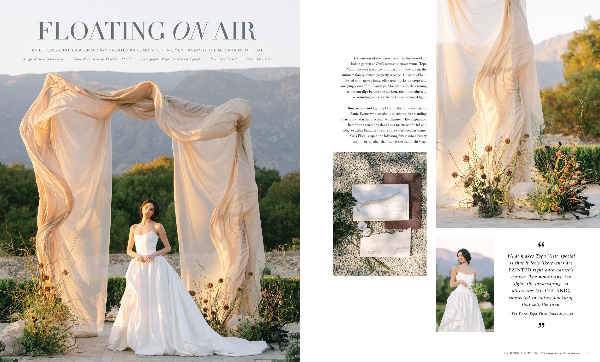 VAI x CO | California wedding day magazine spread of Topa Vista