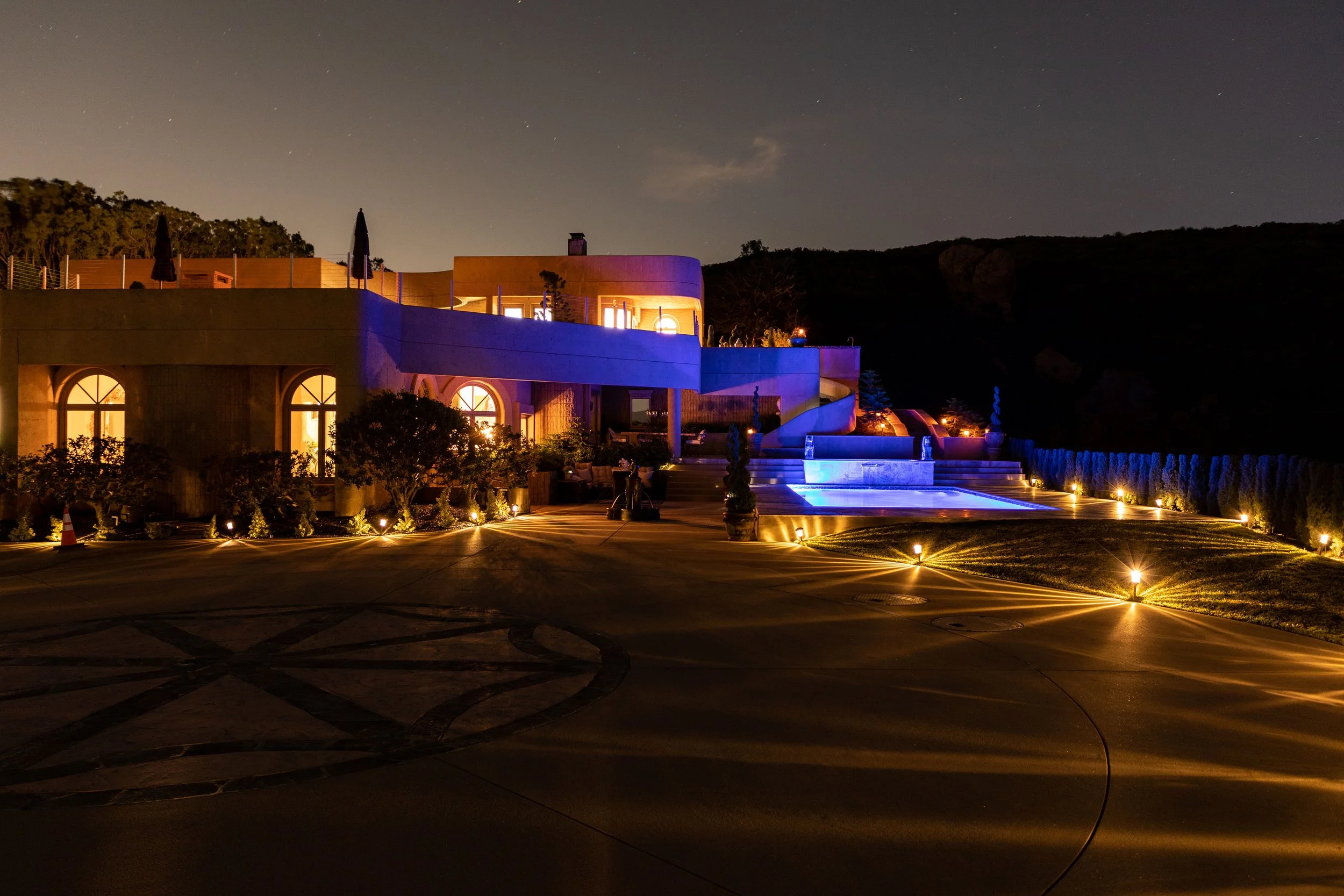 stone mountain estates, a luxury wedding & event venue at night in Malibu Los Angeles 112.jpg