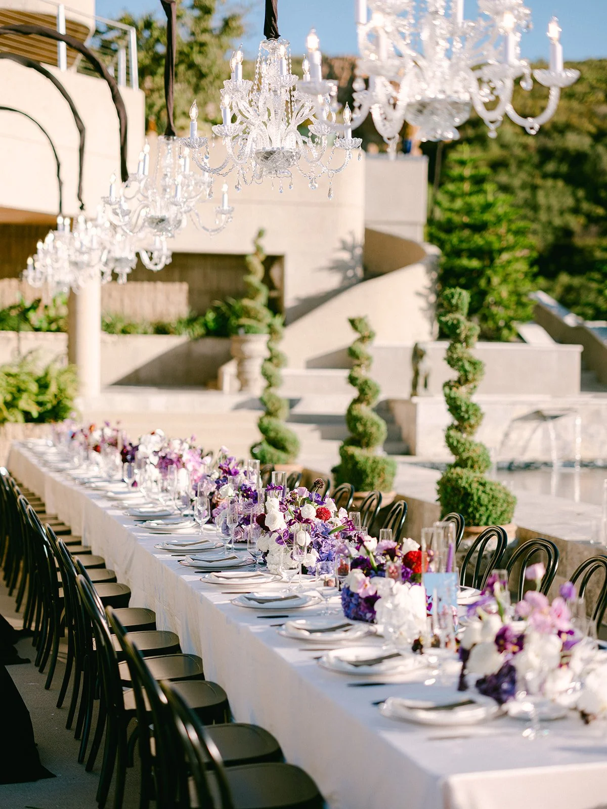 Stone Mountain Estates reception long table by the pool.jpg