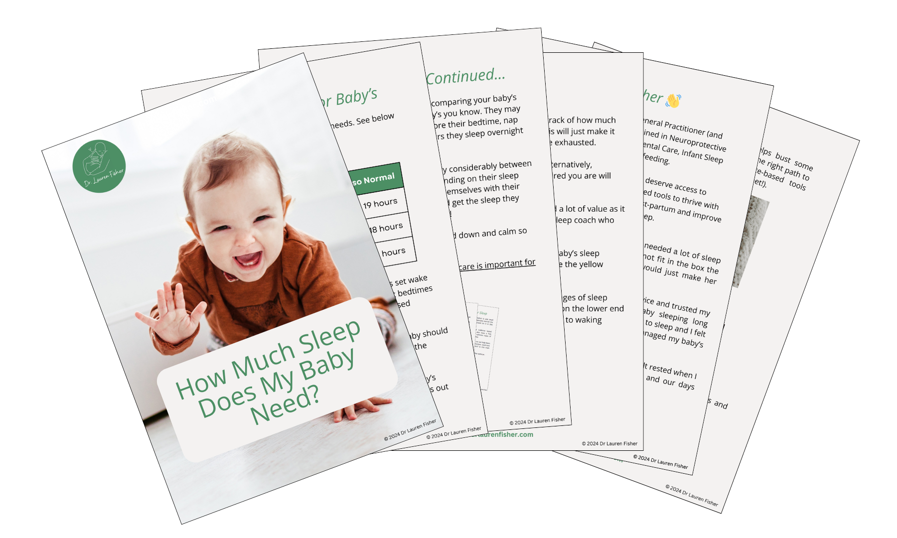 Free guide to how much sleep your baby needs.