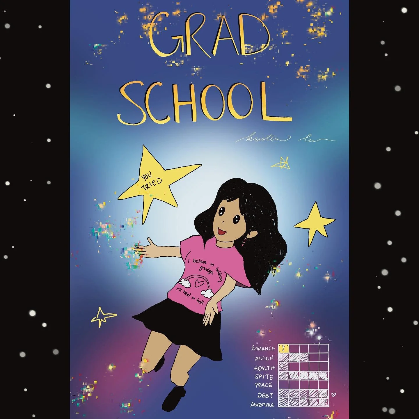 The second version of the cover of grad school thee comic&hellip;yeah defeated by instagram crop everyday and you may be like why don&rsquo;t you just make more things square&hellip;and that&rsquo;s an excellent question that I&rsquo;m not going to a