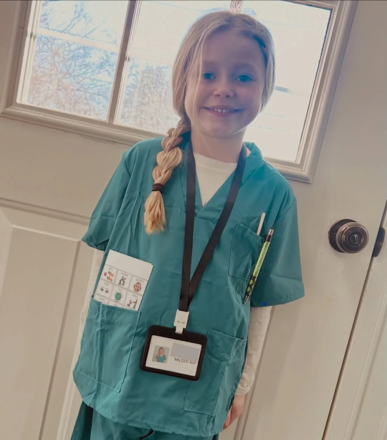 The future of Speech Therapy is looking bright! ✨🗣️
For Career Day, our admin&rsquo;s daughter chose to dress up as an SLP all by herself! We are obsessing over her attention to detail&mdash;especially that pocket AAC board! It&rsquo;s safe to say p