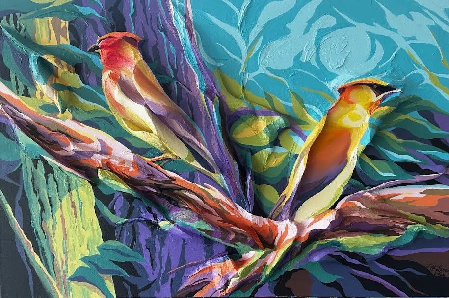 On the Lookout, 36" x 24", acrylic on canvas and wood