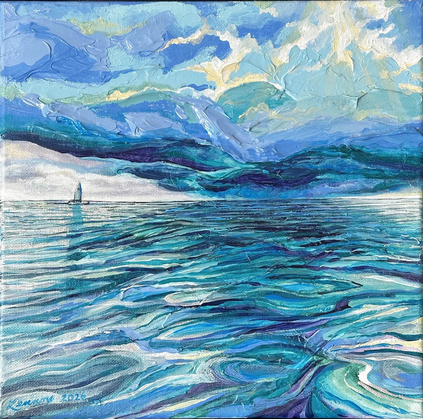 Journey of the Wind, 10" x 10" acrylic on canvas