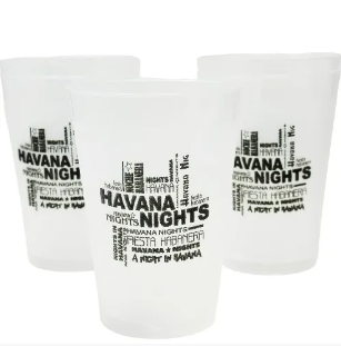 Frosted Plastic Cup Havana Nights 16 oz