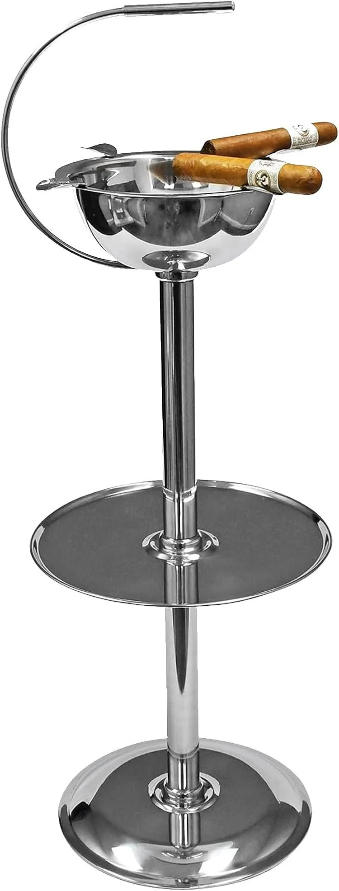 Stinky Cigar Ashtray Silver Floor Standing with Windproof Design