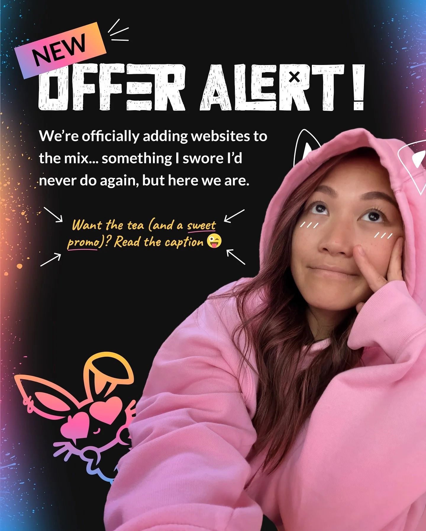 👀💥 BIG NEWSSS!! Starting in 2026, my agency&rsquo;s gonna be offering websites!

(Yes, you heard that right &mdash; Rachel&rsquo;s gonna be doing websites again after swearing them off just a few years prior. Stick with me here, I&rsquo;mma explain