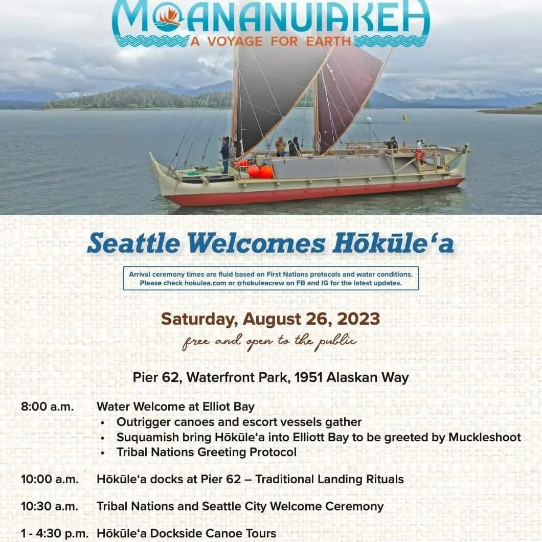 Official @hokuleacrew Seattle Visit schedule posted! Check out our story highlight about the Hōkūleʻa Visit to learn more about the huge significance of her visit.