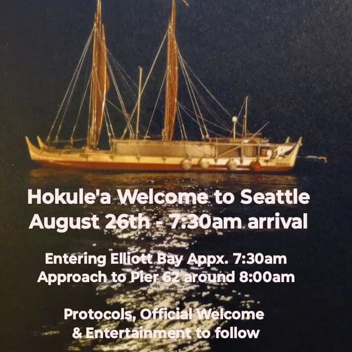 Our Hui Wa'a is humbled and honored to participate in the welcoming of the Hawaiian voyaging canoe Hokule'a, the @hokuleacrew and the Polynesian Voyaging Society to Seattle and Tacoma this coming week. It has been many years since her last visit in t