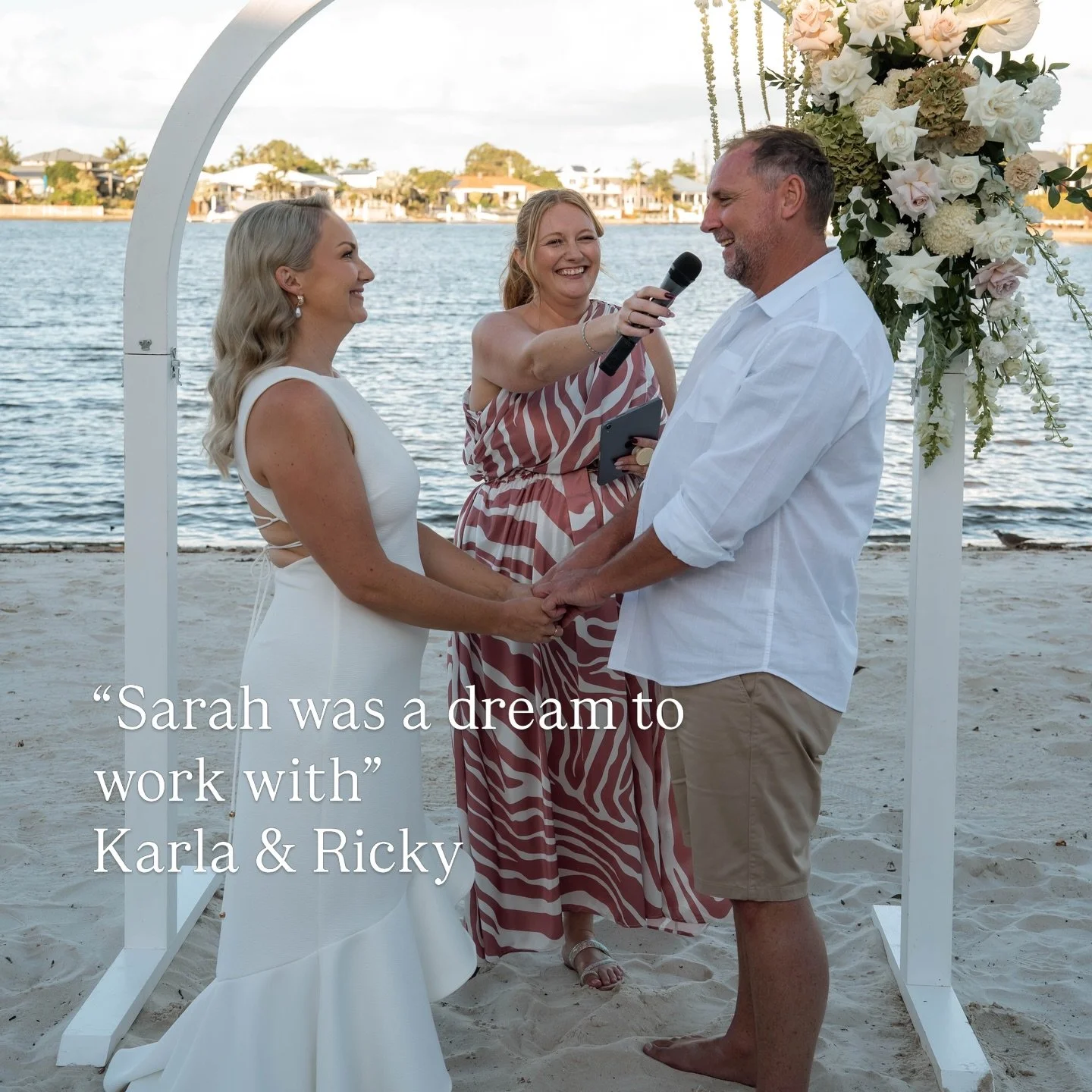 Karla &amp; Ricky 
Married on Double Bay beach, surrounded by their family&hellip; a few happy tears, a lot of laughs,
topped off with champagne straight from the bottle and the cheekiest vows for each other.
Honestly, I loved every second of it. Tha