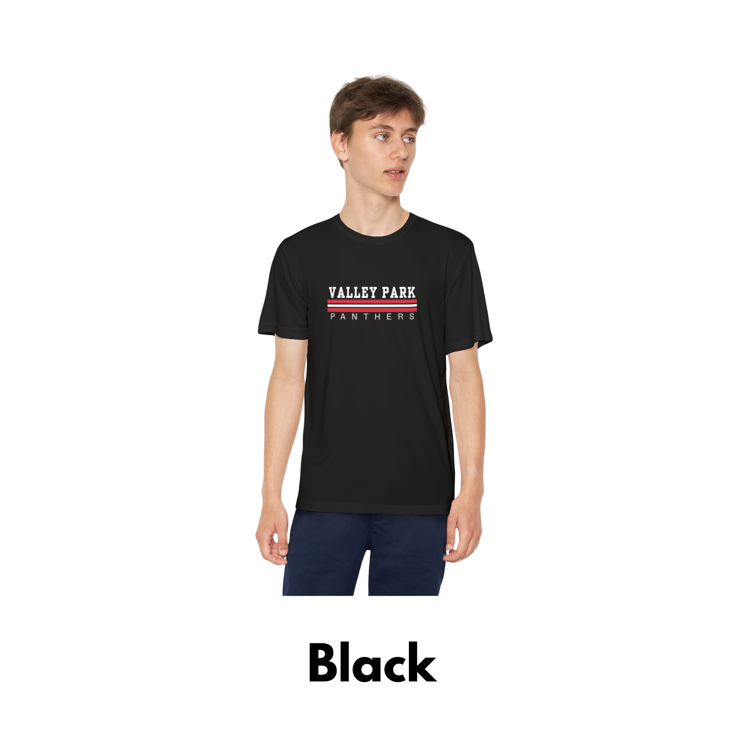 Youth Short Sleeve Sport Tek Moisture Wicking Valley Park Lined Shirt