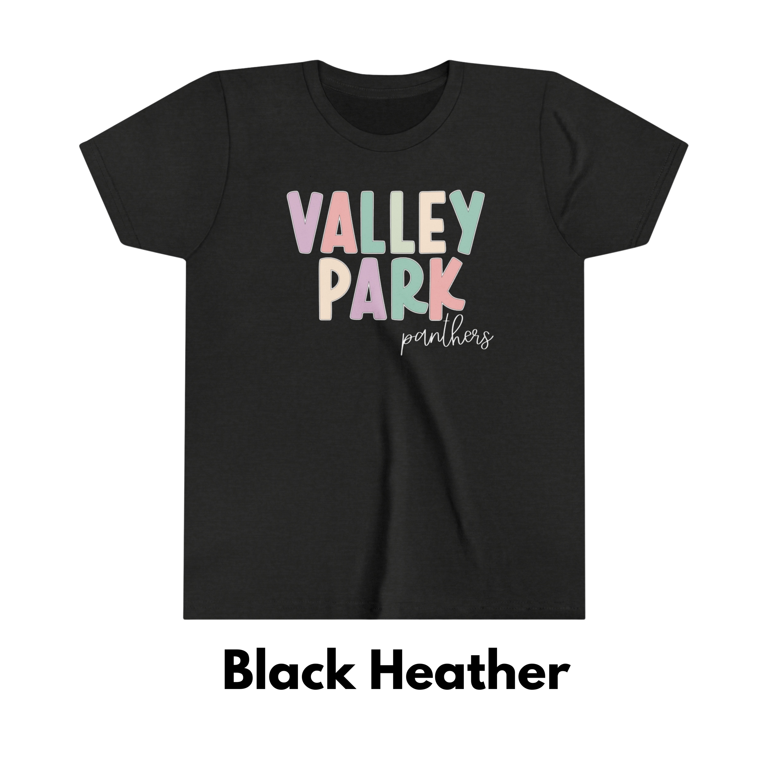 Adult Valley Park Cursive Dark Colors Cursive Rainbow Letters Panthers
