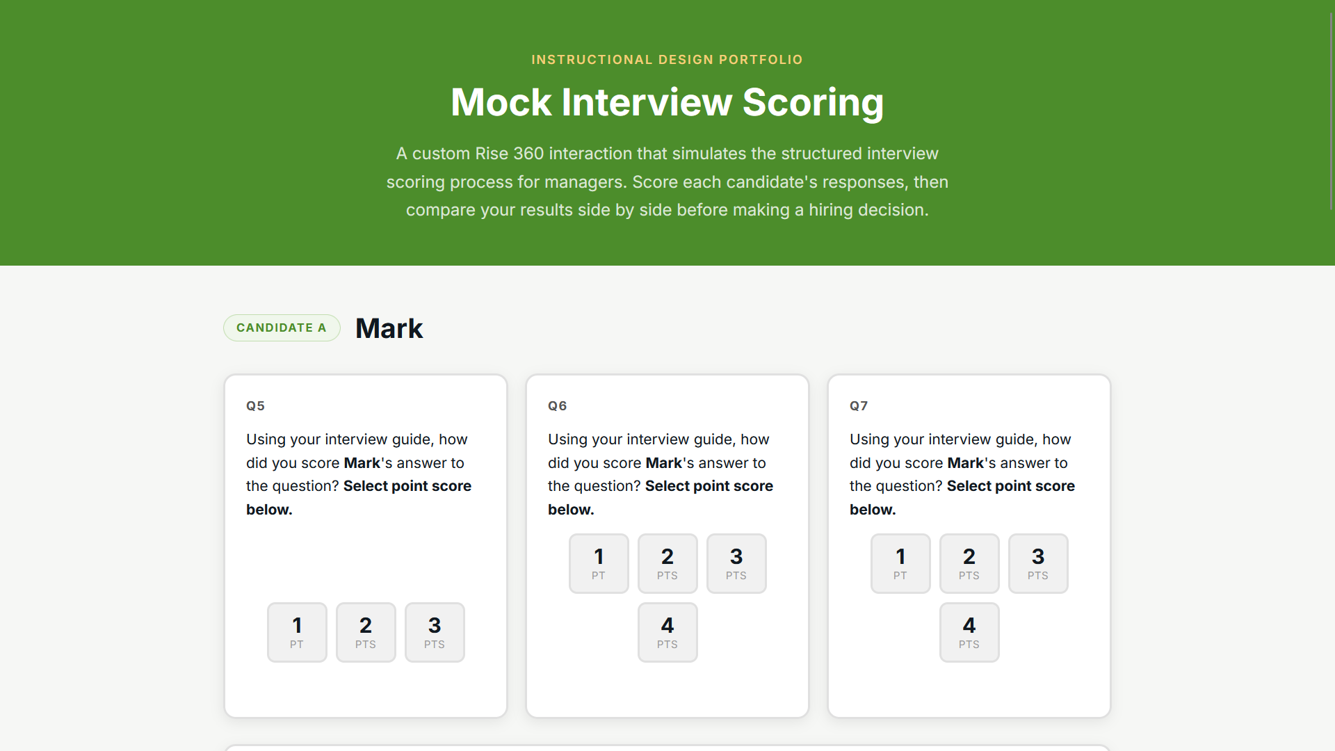 Interview Guide Custom Interaction