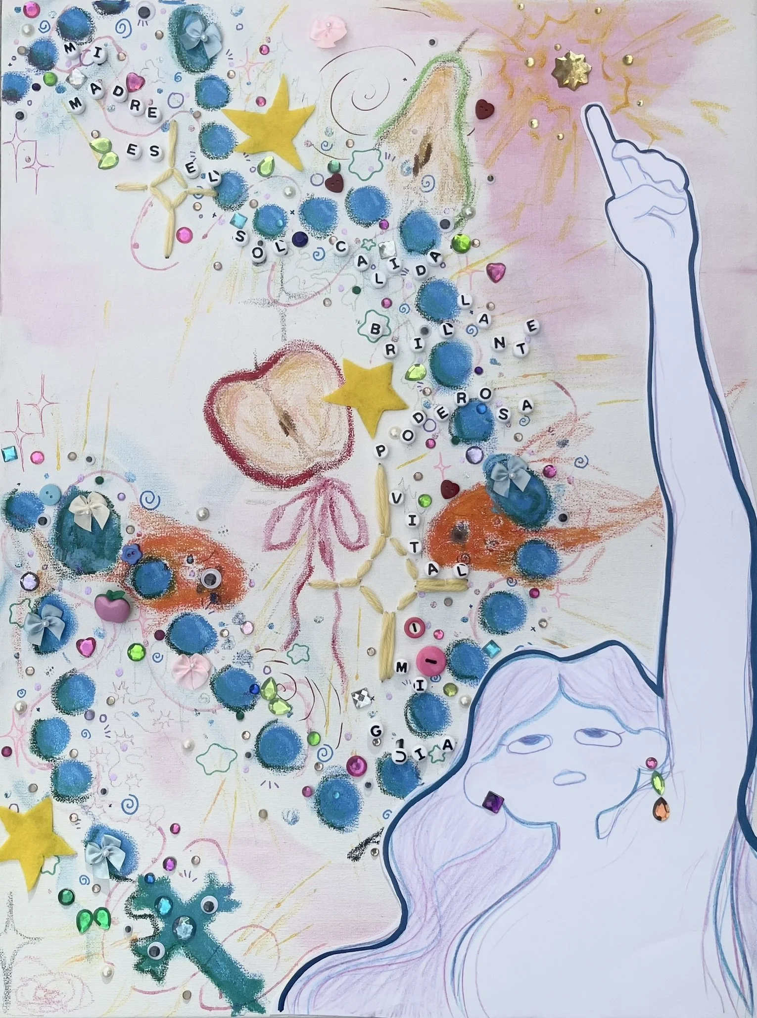 2 | "Mi Madre, Mi Sol"
| Mixed Media
| 24"x 18"
| 2023