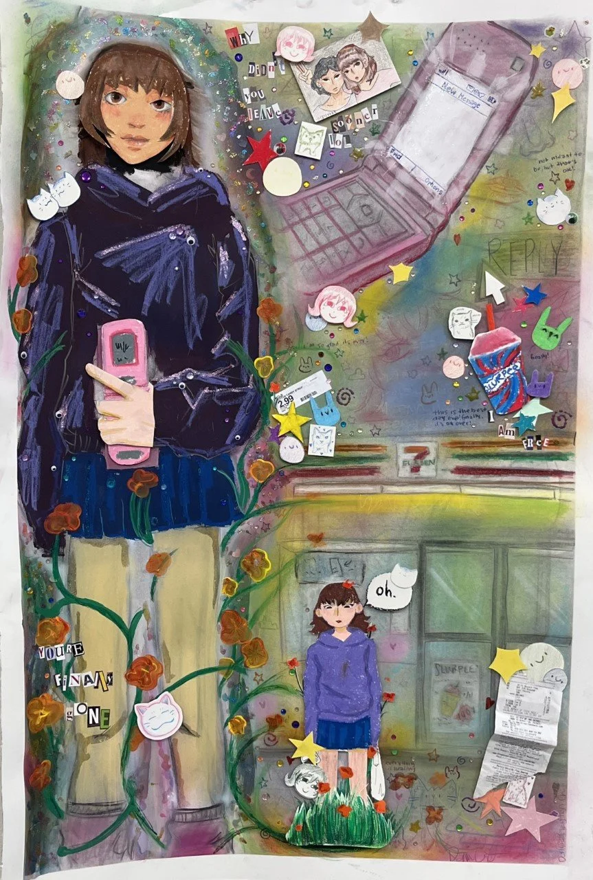 18 | "Its Finally Over"
| Mixed Media
| 45"x 33"
| 2022