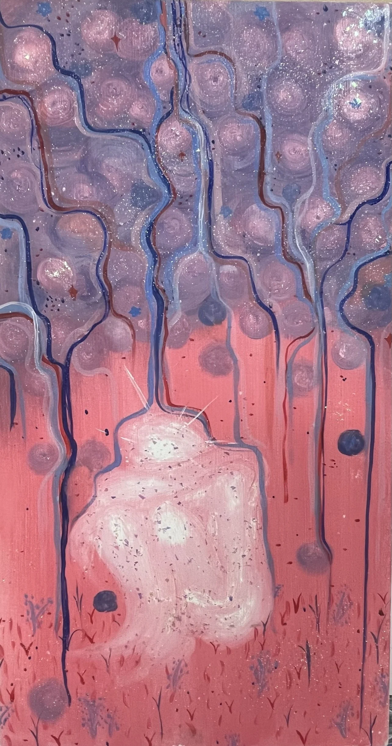 12 | "Alone"
| Oil and Glitter
| 10"x 6.5"
| 2023