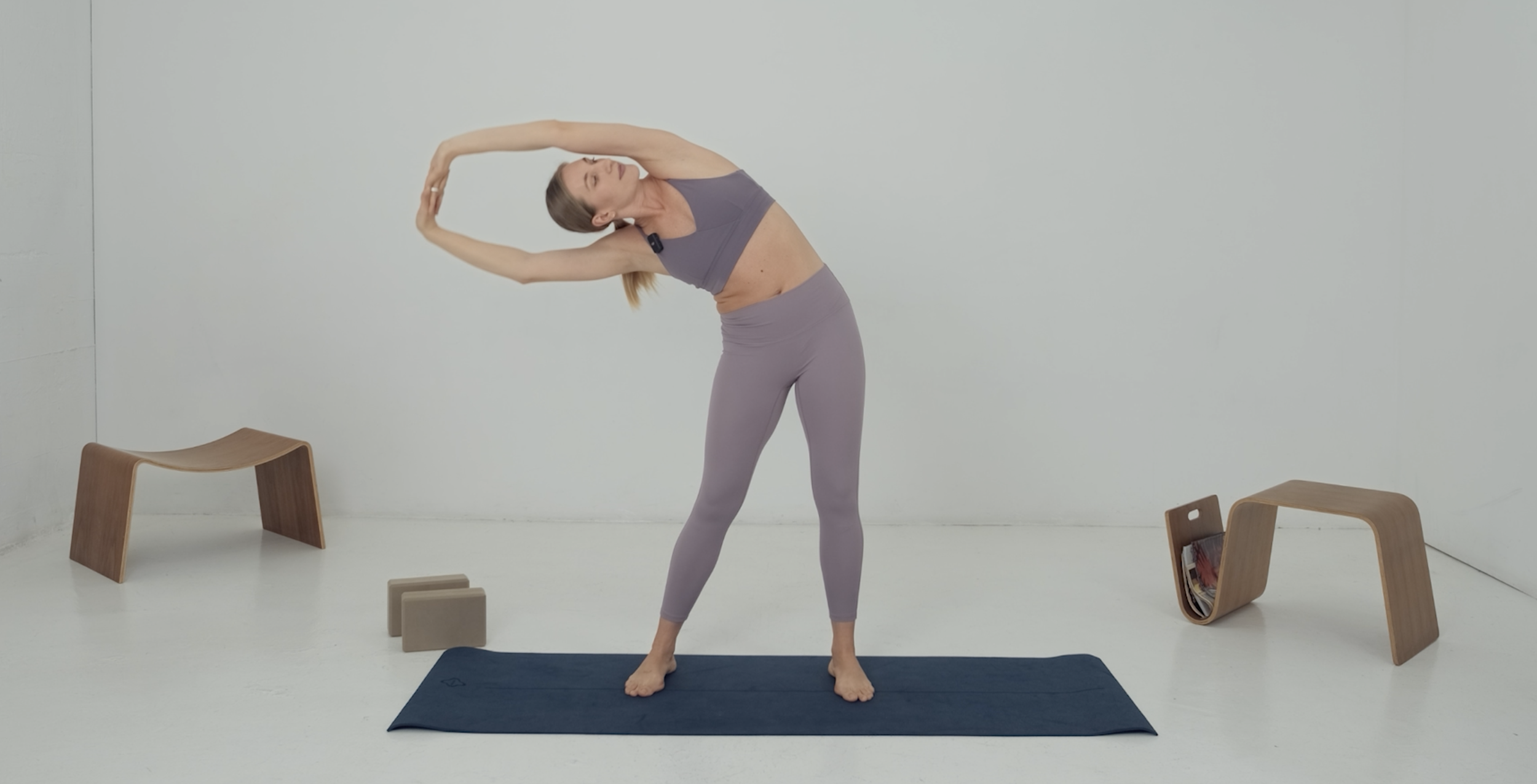 stretching instructor side body stretch