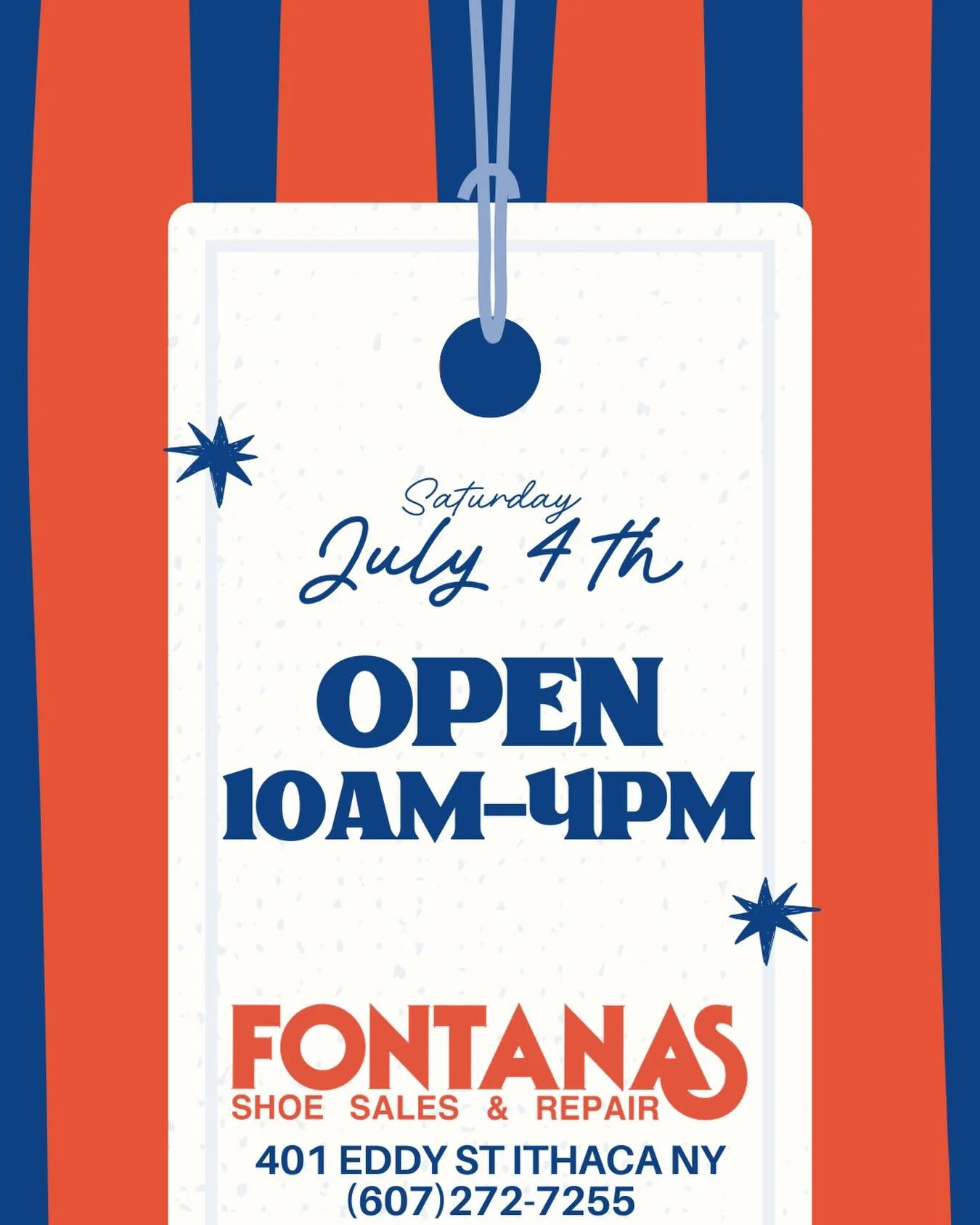 OPEN 10am-4pm for all your summer footwear needs! 🎇