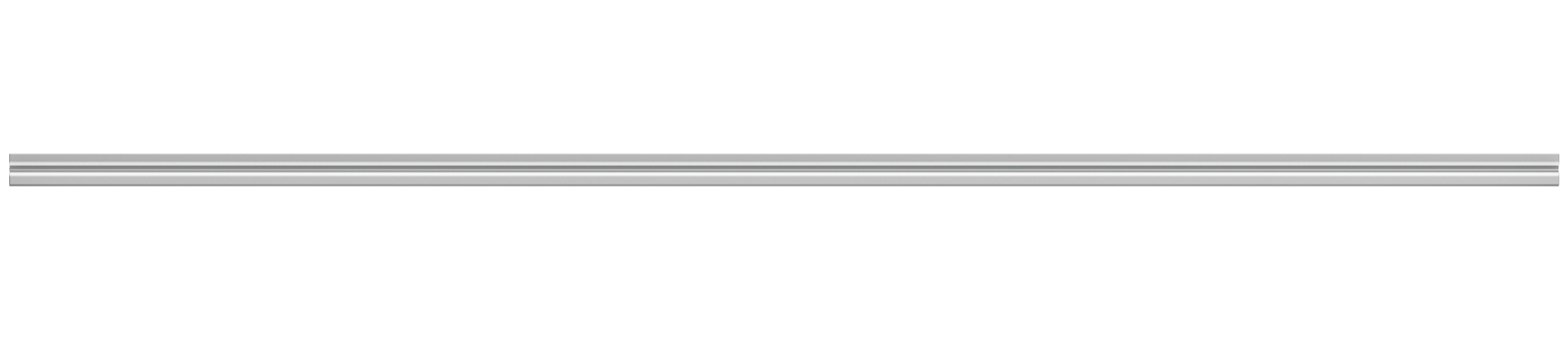 Side view of Staebl Knoll® Plateau Stair Edging & Trim in Silver Day, manufactured from 100% verified recycled aluminium, extruded & stretched then anodised with natural dye to 20µm. Installed on top of Stair Treads or Inset in the Going.