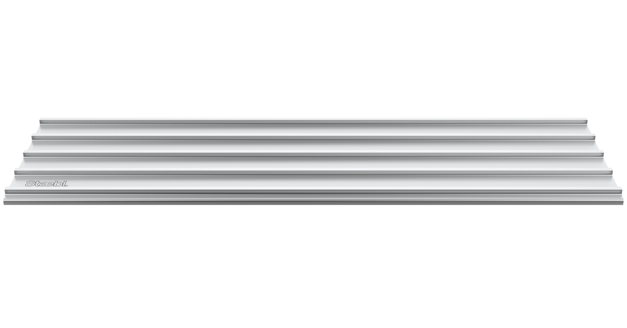 A silver aluminum ramp with textured surface and branding 'Steabl' on the side.