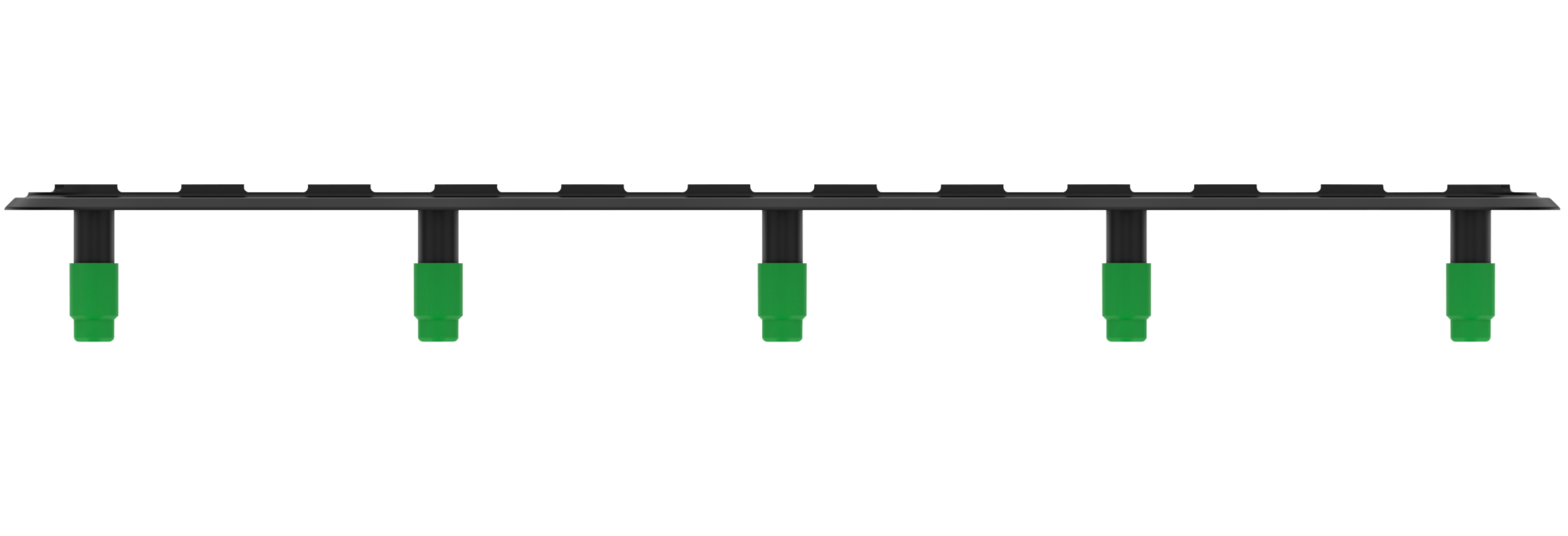 Side view of Staebl Sight® 296L Discrete Directional Tactile Ground Surface Indicator (TGSI), Black Dusk, verified recycled aluminium, drop-forged, precision-machined and hard anodised natural dye sealed to 60µm.