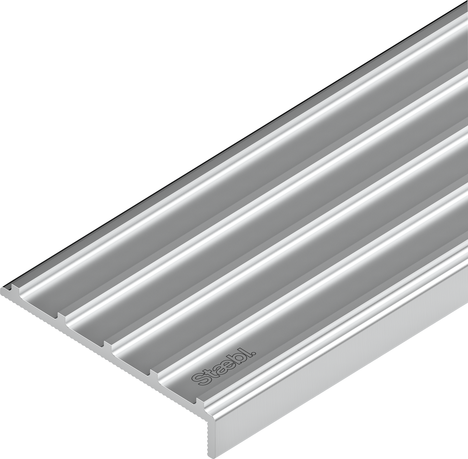Close-up of a metal extrusion with angular ridges, labeled with the brand 'Stelmet' on the side, likely part of a construction or industrial component.