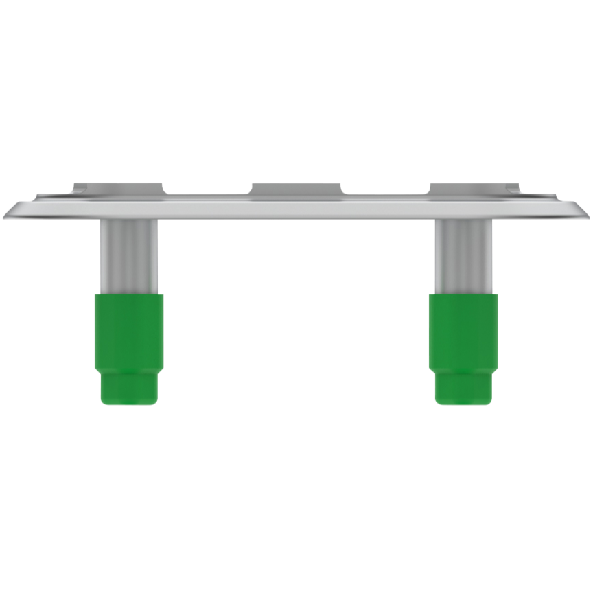 Side view of Staebl Sight® 80L Discrete Directional Tactile Ground Surface Indicator (TGSI), Silver Day, verified recycled aluminium, drop-forged, precision-machined and hard anodised natural dye sealed to 20µm.