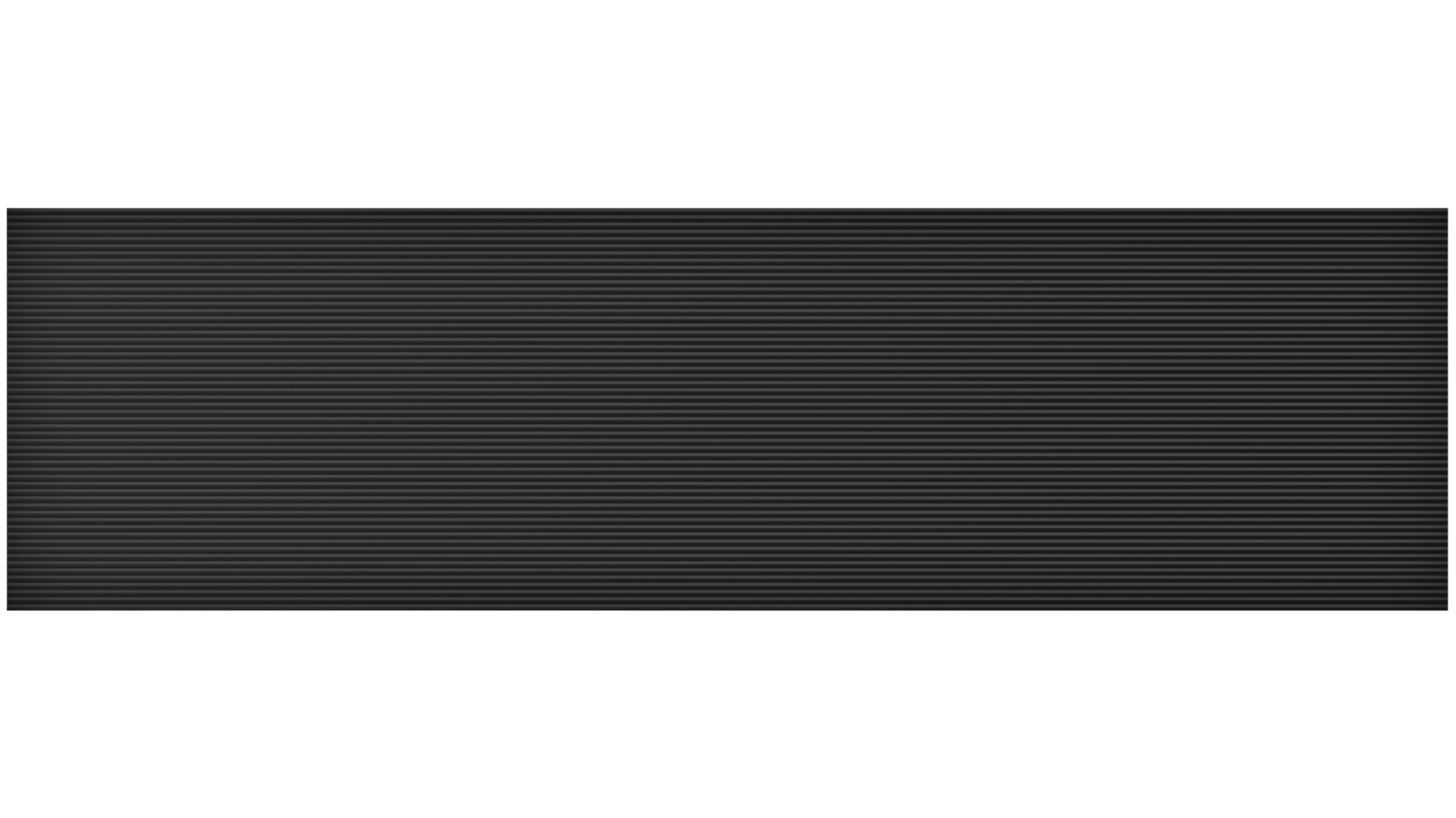 Underside view of Staebl Knoll® Plateau Stair Edging & Trim in Black Dusk, manufactured from 100% verified recycled aluminium, extruded & stretched then anodised with natural dye to 60µm. Installed on top of Stair Treads or Inset in the Going.