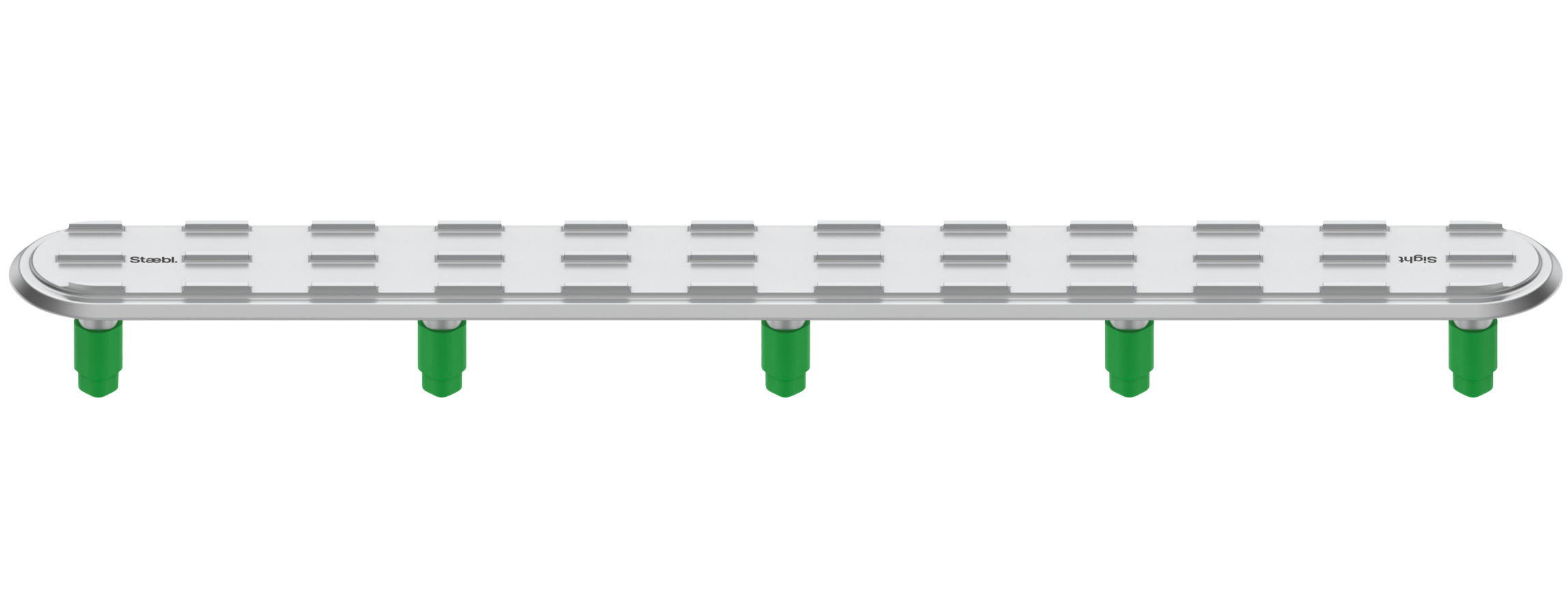 A white plastic bridge with green supports and the brand name 'Sighet' printed on the side.