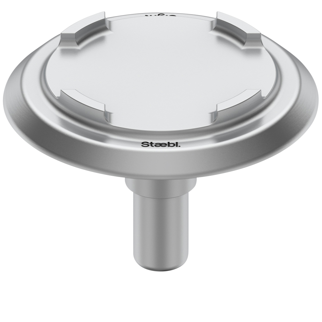 Staebl Discrete Warning TGSI Dropped Forged and Precision Machined made from 100% recycled verified materials with low glare Silver Day Surface.