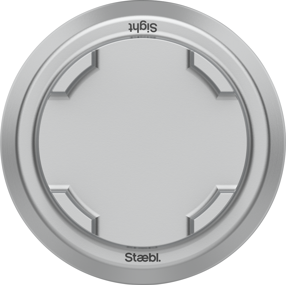 Staebl Discrete Warning TGSI Top View made from 100% recycled verified materials with low glare Silver Day Surface.