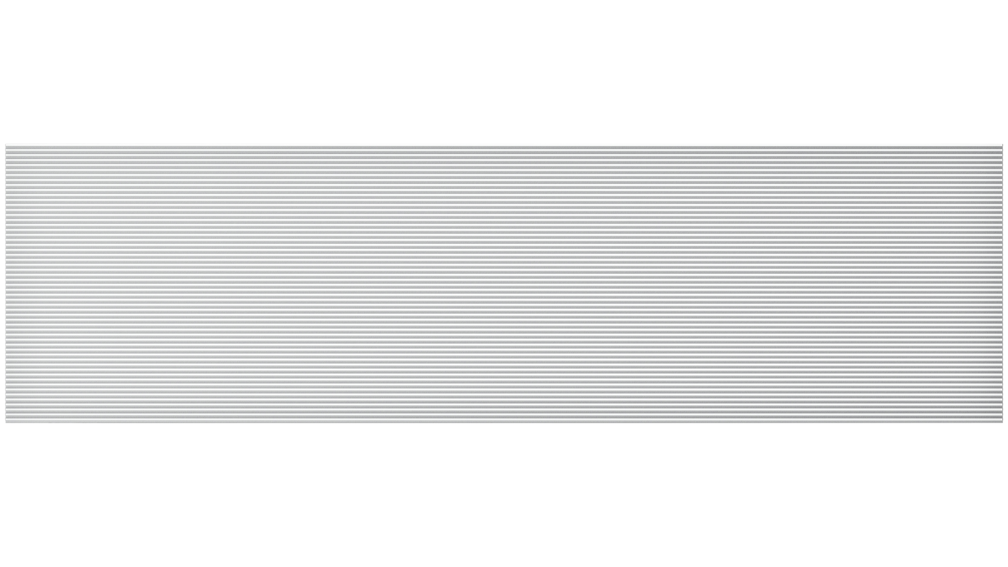 Underside view of Staebl Knoll® Plateau Stair Edging & Trim in Silver Day, manufactured from 100% verified recycled aluminium, extruded & stretched then anodised with natural dye to 20µm. Installed on top of Stair Treads or Inset in the Going.