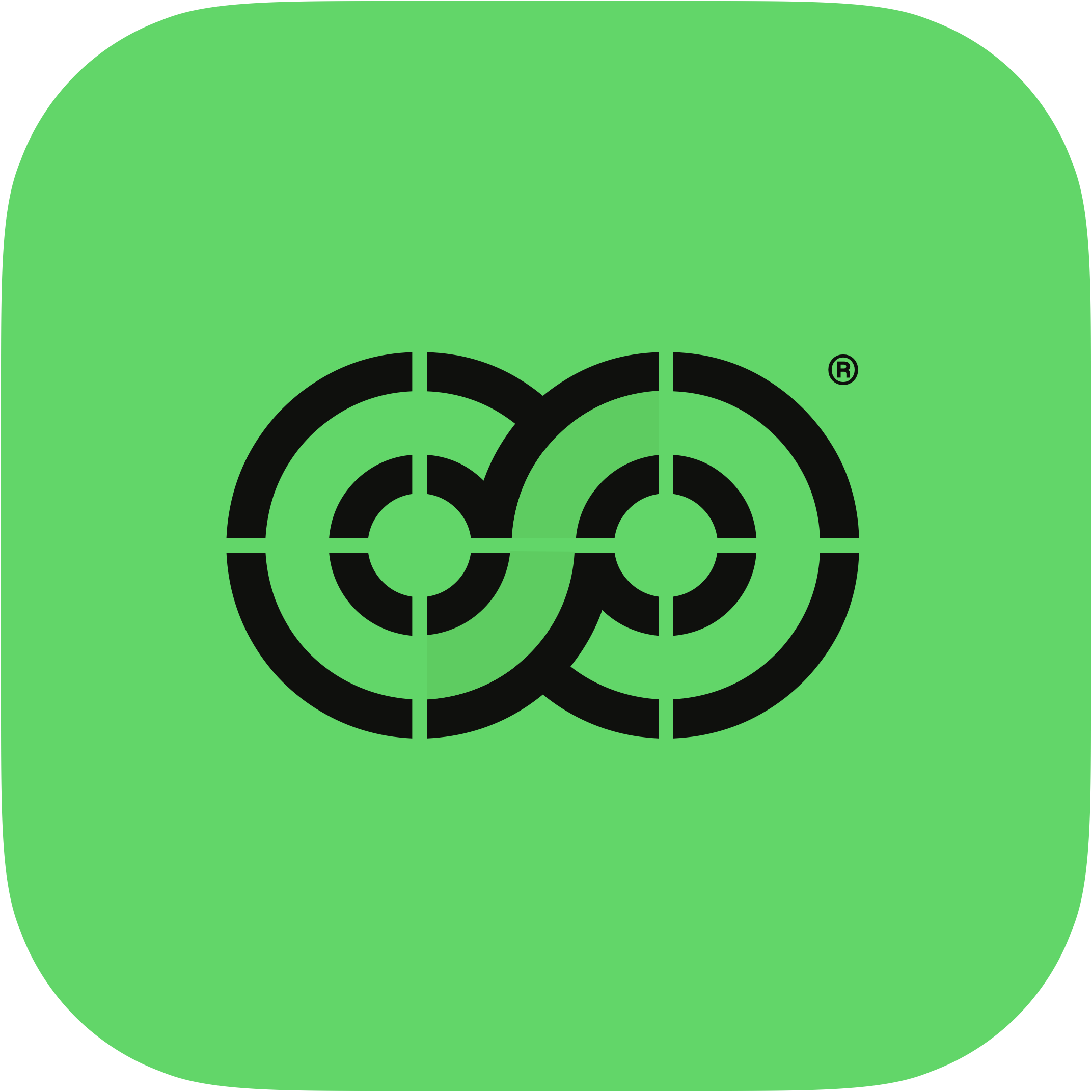 Close-up of the green Xbox logo with black target-like circles overlapping.
