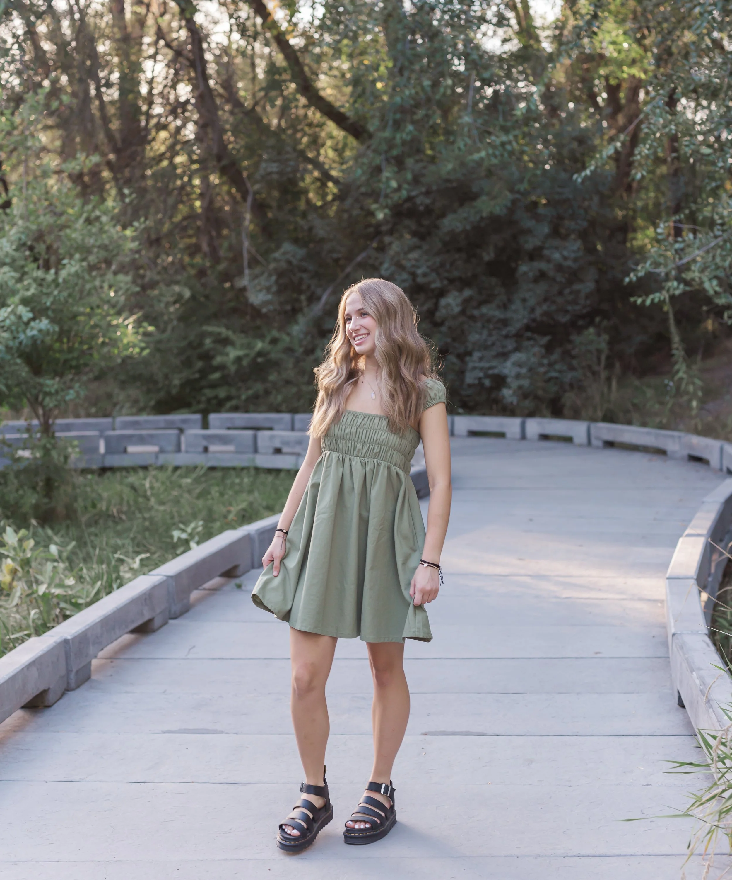 Walking on the bridge at Katherine Albertsons Park